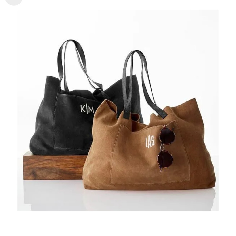 Mark & Graham Leather Suede JPL Khaki Camel Shoulder Bag with Leather Handle